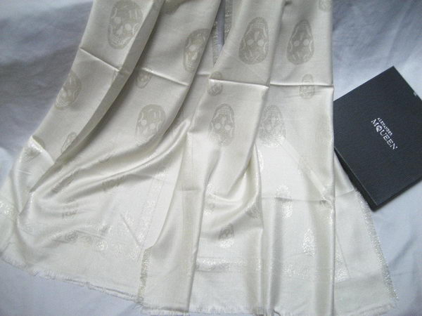Replica MQUEEN Scarves Silk MQ16012 White Replica MQUEEN Scarves Silk MQ16012 White