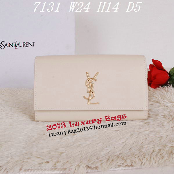 Yves Saint Laurent Classic Monogramme Clutch Y7131 OffWhite Yves Saint Laurent Classic Monogramme Clutch Y7131 OffWhite