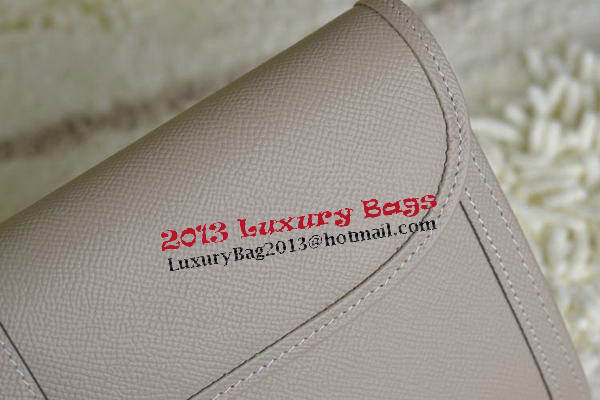 Hermes Jige Clutch Bag Calfskin Leather Grey Hermes Jige Clutch Bag Calfskin Leather Grey