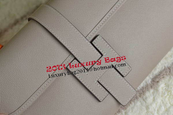 Hermes Jige Clutch Bag Calfskin Leather Grey Hermes Jige Clutch Bag Calfskin Leather Grey