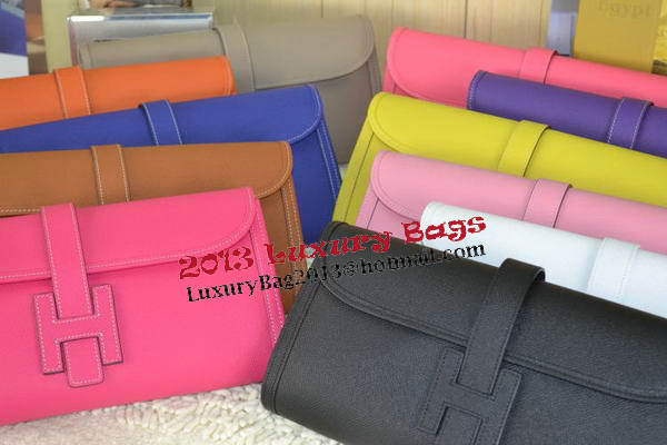 Hermes Jige Clutch Bag Calfskin Leather Light Red Hermes Jige Clutch Bag Calfskin Leather Light Red