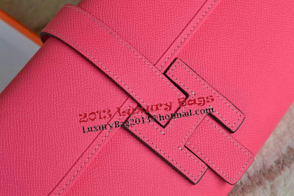Hermes Jige Clutch Bag Calfskin Leather Light Red Hermes Jige Clutch Bag Calfskin Leather Light Red