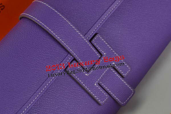 Hermes Jige Clutch Bag Calfskin Leather Purple Hermes Jige Clutch Bag Calfskin Leather Purple