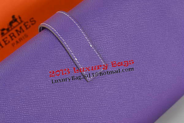 Hermes Jige Clutch Bag Calfskin Leather Purple Hermes Jige Clutch Bag Calfskin Leather Purple