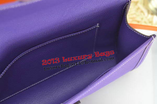 Hermes Jige Clutch Bag Calfskin Leather Purple Hermes Jige Clutch Bag Calfskin Leather Purple