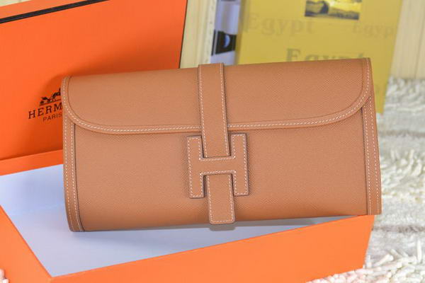 Hermes Jige Clutch Bag Calfskin Leather Wheat Hermes Jige Clutch Bag Calfskin Leather Wheat