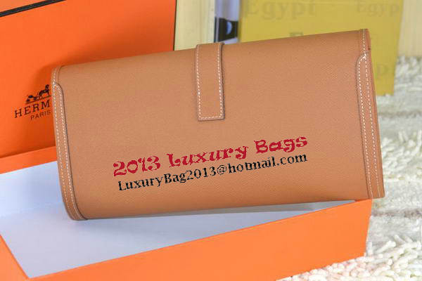 Hermes Jige Clutch Bag Calfskin Leather Wheat Hermes Jige Clutch Bag Calfskin Leather Wheat