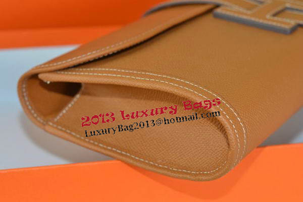 Hermes Jige Clutch Bag Calfskin Leather Wheat Hermes Jige Clutch Bag Calfskin Leather Wheat