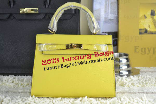 Hermes Kelly 22cm Tote Bag Calfskin Leather Lemon Hermes Kelly 22cm Tote Bag Calfskin Leather Lemon