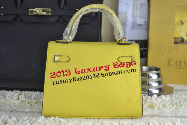 Hermes Kelly 22cm Tote Bag Calfskin Leather Lemon Hermes Kelly 22cm Tote Bag Calfskin Leather Lemon