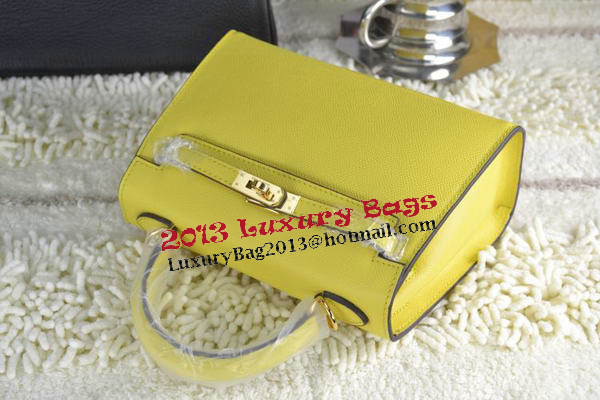 Hermes Kelly 22cm Tote Bag Calfskin Leather Lemon Hermes Kelly 22cm Tote Bag Calfskin Leather Lemon