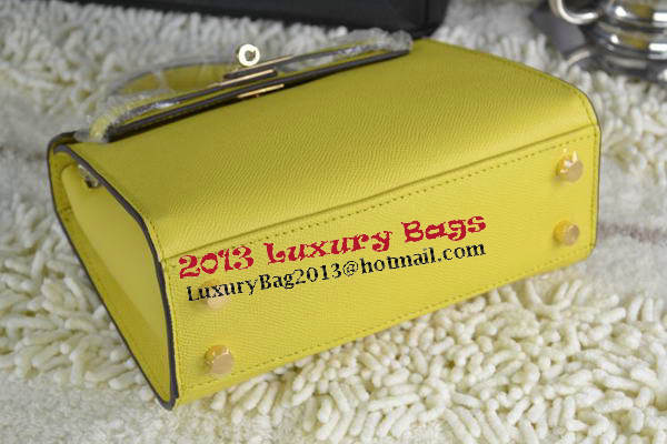 Hermes Kelly 22cm Tote Bag Calfskin Leather Lemon Hermes Kelly 22cm Tote Bag Calfskin Leather Lemon