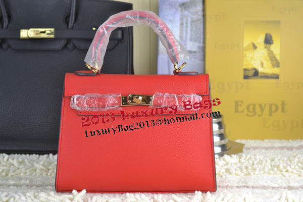 Hermes Kelly 22cm Tote Bag Calfskin Leather Red Hermes Kelly 22cm Tote Bag Calfskin Leather Red