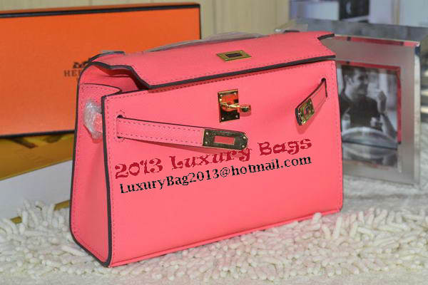 Hermes MINI Kelly 22cm Tote Bag Calfskin Leather Light Red Hermes MINI Kelly 22cm Tote Bag Calfskin Leather Light Red