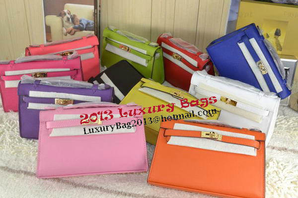 Hermes MINI Kelly 22cm Tote Bag Calfskin Leather Light Red Hermes MINI Kelly 22cm Tote Bag Calfskin Leather Light Red