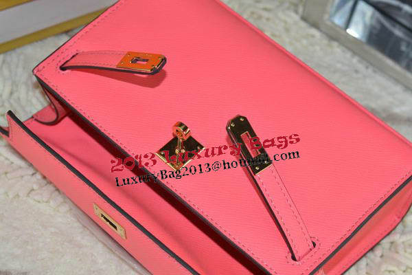 Hermes MINI Kelly 22cm Tote Bag Calfskin Leather Light Red Hermes MINI Kelly 22cm Tote Bag Calfskin Leather Light Red
