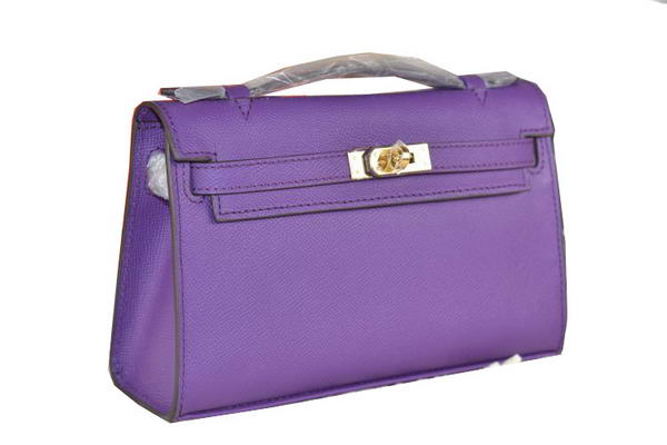 Hermes MINI Kelly 22cm Tote Bag Calfskin Leather Purple Hermes MINI Kelly 22cm Tote Bag Calfskin Leather Purple