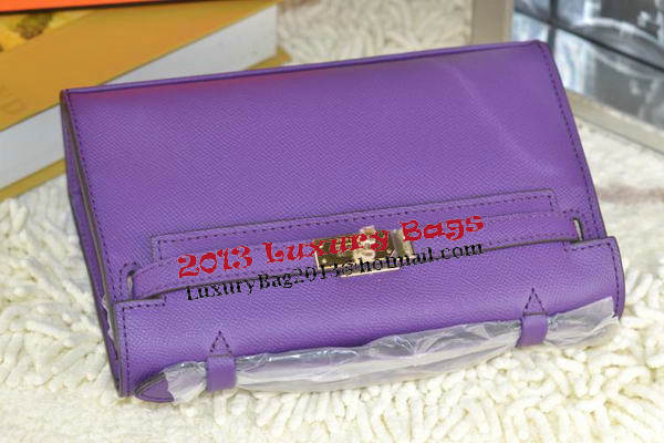 Hermes MINI Kelly 22cm Tote Bag Calfskin Leather Purple Hermes MINI Kelly 22cm Tote Bag Calfskin Leather Purple