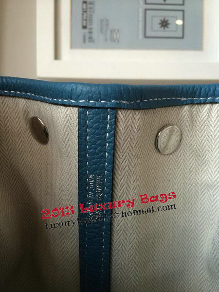 Hermes Garden Party 30CM Bag Canvas Leather H11S Blue Hermes Garden Party 30CM Bag Canvas Leather H11S Blue