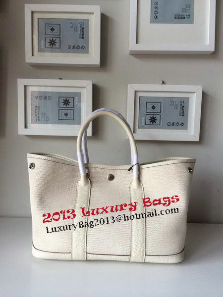 Hermes Garden Party 30CM Bag Canvas Leather H11S OffWhite Hermes Garden Party 30CM Bag Canvas Leather H11S OffWhite