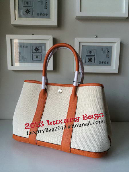 Hermes Garden Party 30CM Bag Canvas Leather H11S Orange Hermes Garden Party 30CM Bag Canvas Leather H11S Orange