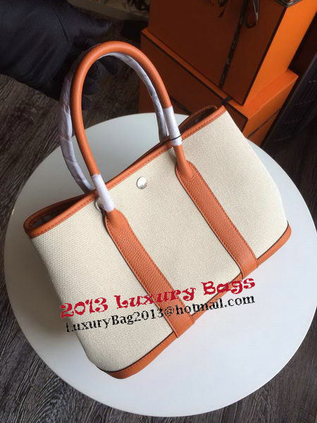 Hermes Garden Party 30CM Bag Canvas Leather H11S Orange Hermes Garden Party 30CM Bag Canvas Leather H11S Orange