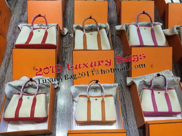 Hermes Garden Party 30CM Bag Canvas Leather H11S Rosy Hermes Garden Party 30CM Bag Canvas Leather H11S Rosy