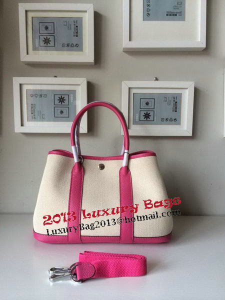 Hermes Garden Party 30CM Bag Canvas Leather H11S Rosy Hermes Garden Party 30CM Bag Canvas Leather H11S Rosy