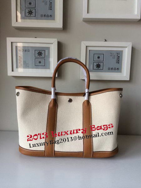 Hermes Garden Party 30CM Bag Canvas Leather H11S Wheat Hermes Garden Party 30CM Bag Canvas Leather H11S Wheat