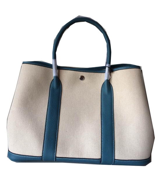 Hermes Garden Party 36CM Bag Canvas Leather H11M Blue Hermes Garden Party 36CM Bag Canvas Leather H11M Blue