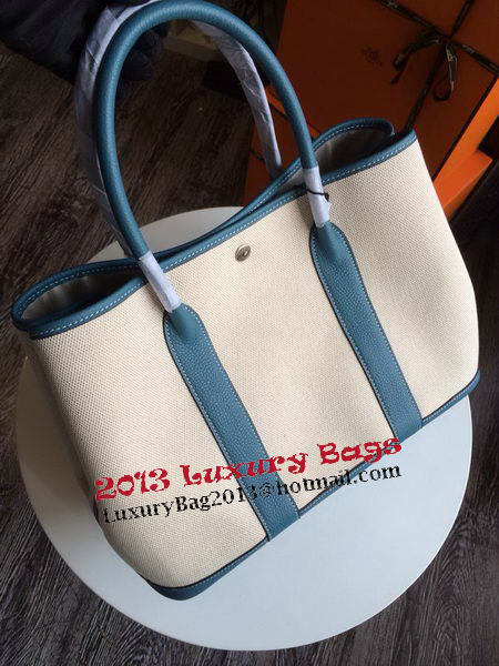 Hermes Garden Party 36CM Bag Canvas Leather H11M Blue Hermes Garden Party 36CM Bag Canvas Leather H11M Blue