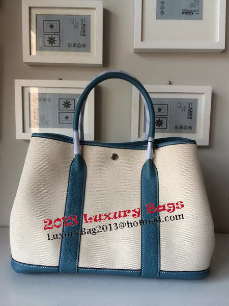Hermes Garden Party 36CM Bag Canvas Leather H11M Blue Hermes Garden Party 36CM Bag Canvas Leather H11M Blue