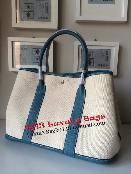 Hermes Garden Party 36CM Bag Canvas Leather H11M Blue Hermes Garden Party 36CM Bag Canvas Leather H11M Blue