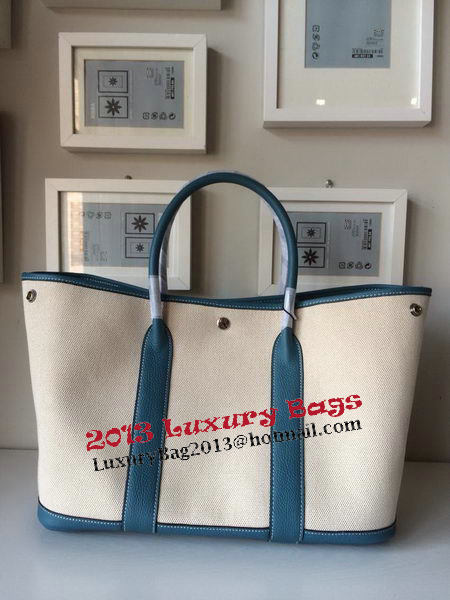 Hermes Garden Party 36CM Bag Canvas Leather H11M Blue Hermes Garden Party 36CM Bag Canvas Leather H11M Blue