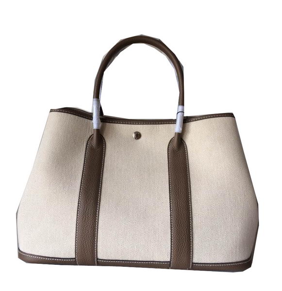 Hermes Garden Party 36CM Bag Canvas Leather H11M Grey Hermes Garden Party 36CM Bag Canvas Leather H11M Grey