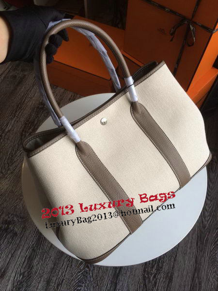 Hermes Garden Party 36CM Bag Canvas Leather H11M Grey Hermes Garden Party 36CM Bag Canvas Leather H11M Grey