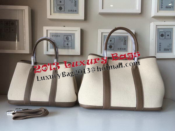 Hermes Garden Party 36CM Bag Canvas Leather H11M Grey Hermes Garden Party 36CM Bag Canvas Leather H11M Grey