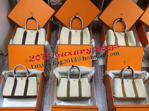 Hermes Garden Party 36CM Bag Canvas Leather H11M Grey Hermes Garden Party 36CM Bag Canvas Leather H11M Grey