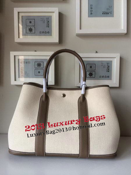 Hermes Garden Party 36CM Bag Canvas Leather H11M Grey Hermes Garden Party 36CM Bag Canvas Leather H11M Grey