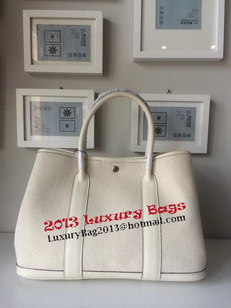 Hermes Garden Party 36CM Bag Canvas Leather H11M OffWhite Hermes Garden Party 36CM Bag Canvas Leather H11M OffWhite
