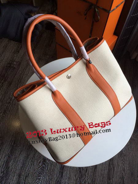 Hermes Garden Party 36CM Bag Canvas Leather H11M Orange Hermes Garden Party 36CM Bag Canvas Leather H11M Orange
