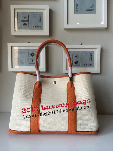 Hermes Garden Party 36CM Bag Canvas Leather H11M Orange Hermes Garden Party 36CM Bag Canvas Leather H11M Orange