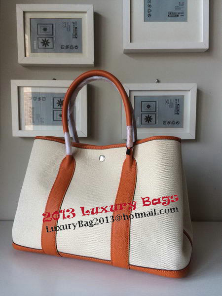 Hermes Garden Party 36CM Bag Canvas Leather H11M Orange Hermes Garden Party 36CM Bag Canvas Leather H11M Orange