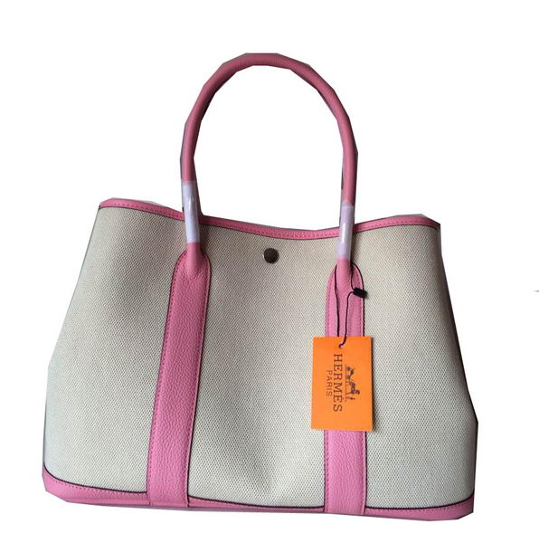 Hermes Garden Party 36CM Bag Canvas Leather H11M Pink Hermes Garden Party 36CM Bag Canvas Leather H11M Pink