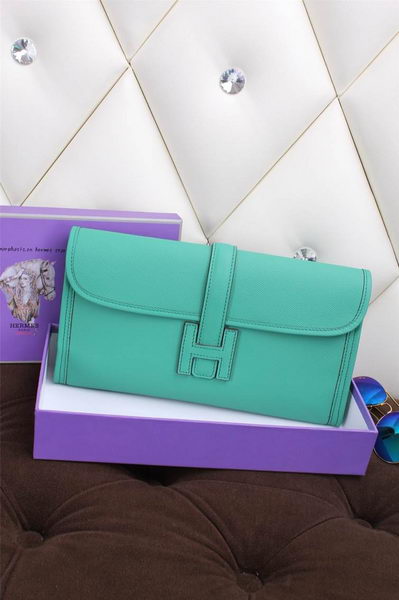 Hermes Jige Clutch Bag Calfskin Leather H258 Green Hermes Jige Clutch Bag Calfskin Leather H258 Green