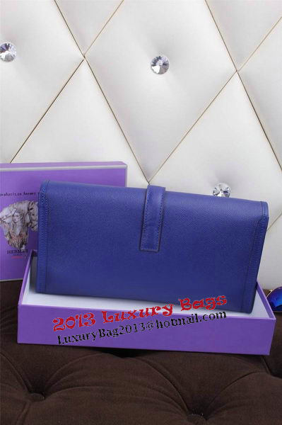 Hermes Jige Clutch Bag Calfskin Leather H258 Royal