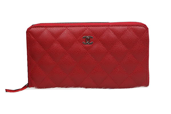 Chanel Matelasse Zip Around Wallet Cannage Pattern A50097 Red Chanel Matelasse Zip Around Wallet Cannage Pattern A50097 Red