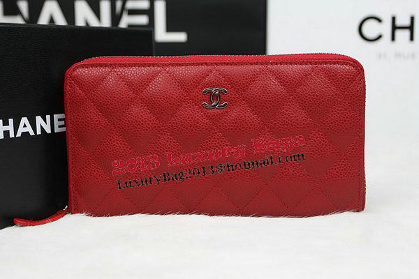 Chanel Matelasse Zip Around Wallet Cannage Pattern A50097 Red Chanel Matelasse Zip Around Wallet Cannage Pattern A50097 Red