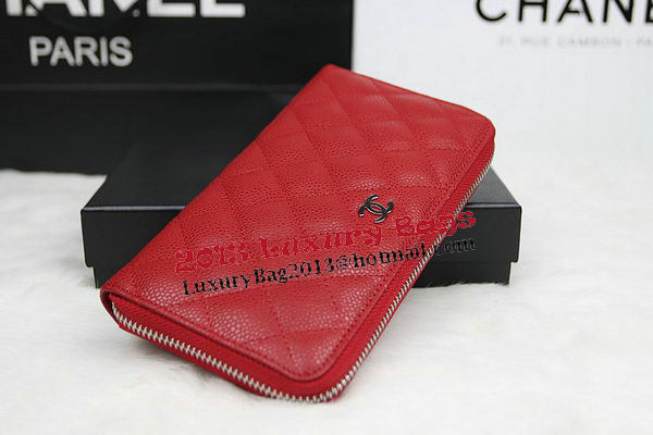Chanel Matelasse Zip Around Wallet Cannage Pattern A50097 Red Chanel Matelasse Zip Around Wallet Cannage Pattern A50097 Red