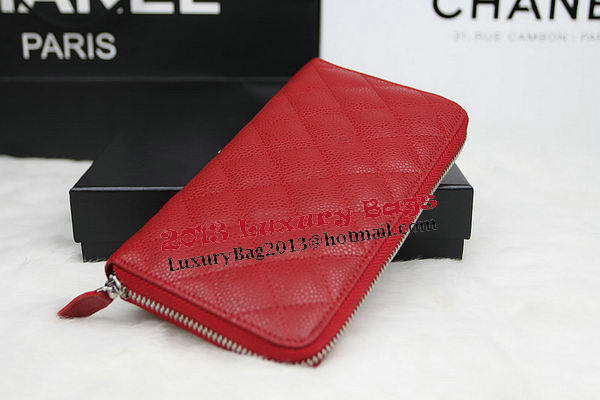 Chanel Matelasse Zip Around Wallet Cannage Pattern A50097 Red Chanel Matelasse Zip Around Wallet Cannage Pattern A50097 Red